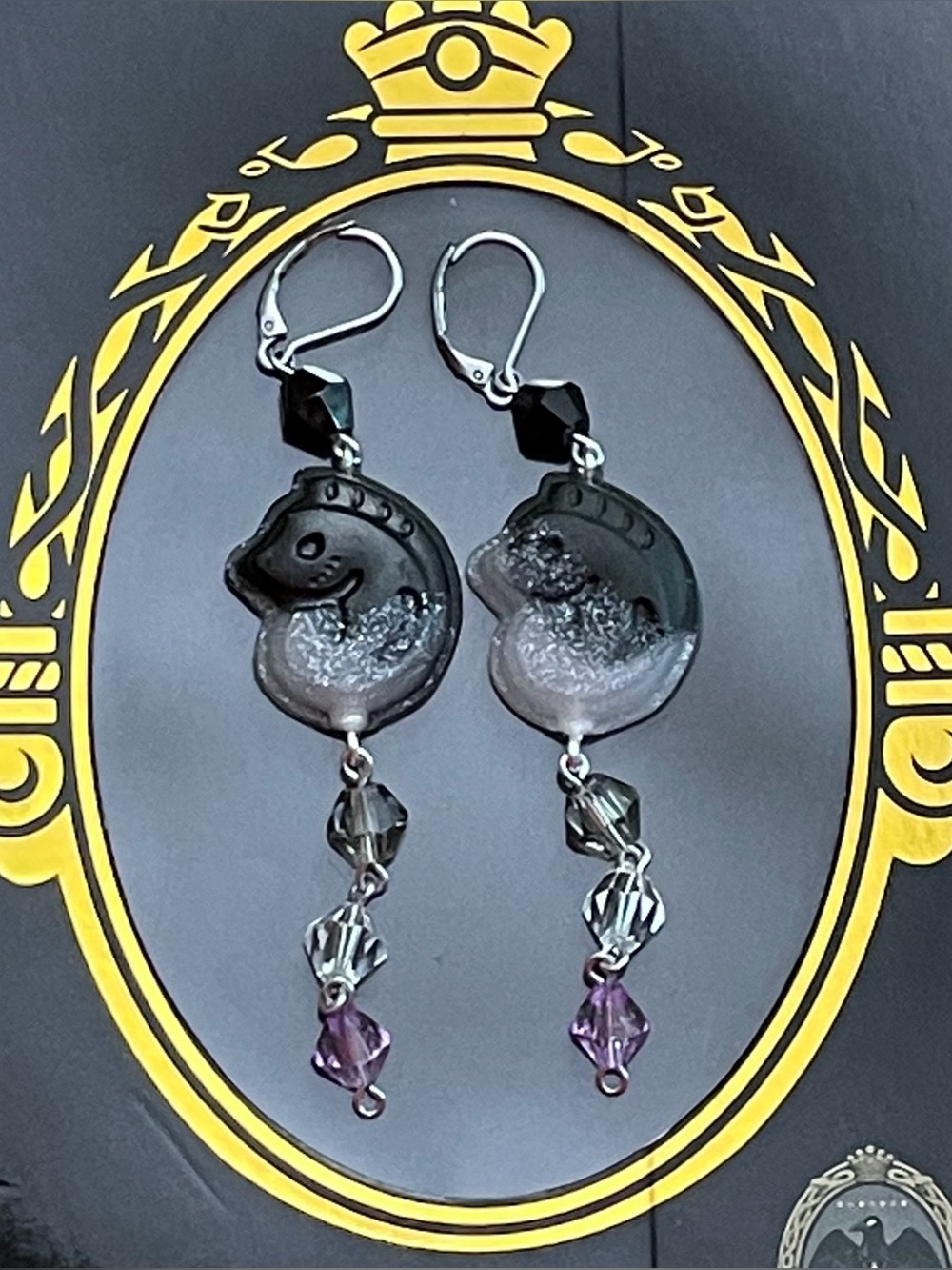 Twisted Wonderland Inspired Groovy Candy Earrings Jade Leech (Nightmare Suit)